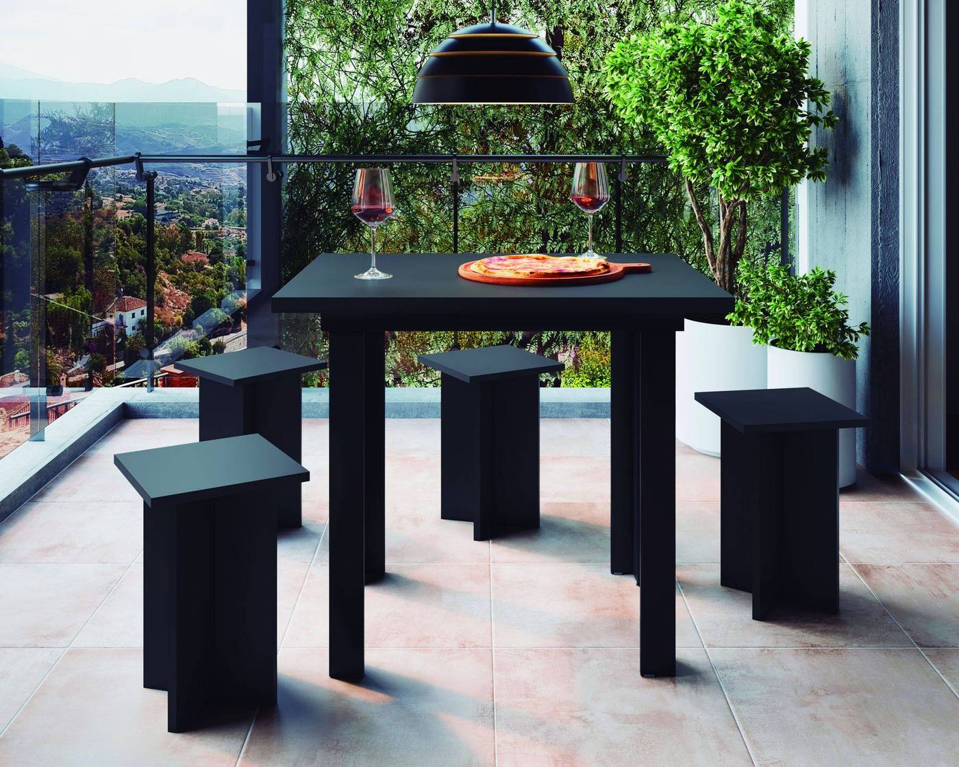 Conjunto Mesa 70x90 + Banquetas