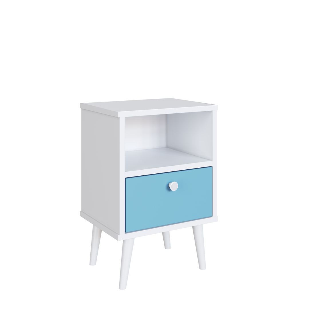 Mesa de Cabeceira Rosa e Azul